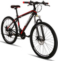 PanAme 26 Inch Mountain Bike, Aluminum Alloy Frame Bike with 21 Speed Dual Disc Brakes, Front Suspension Anti-Slip Bike for Adult - Black