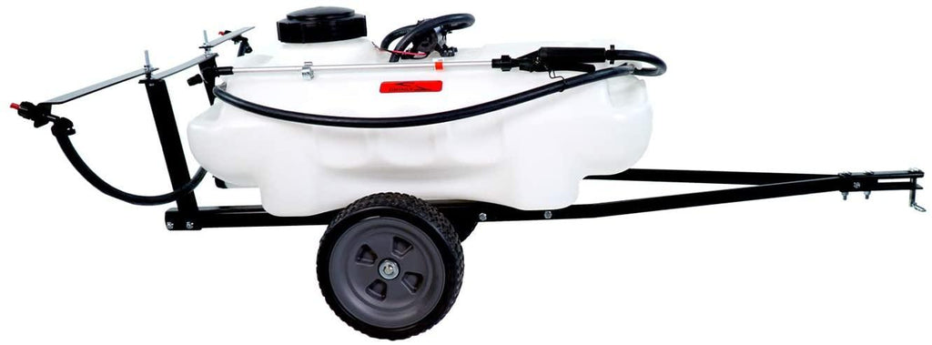 brinly st-152bh-a self-storing tow behind lawn and garden sprayer with collapsible boom, 15-gallon