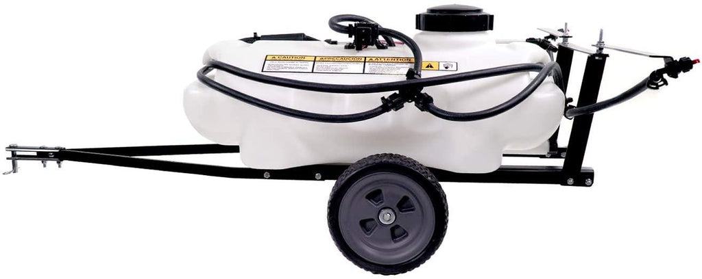 brinly st-152bh-a self-storing tow behind lawn and garden sprayer with collapsible boom, 15-gallon