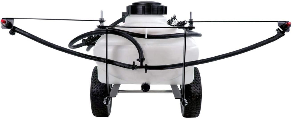 brinly st-152bh-a self-storing tow behind lawn and garden sprayer with collapsible boom, 15-gallon