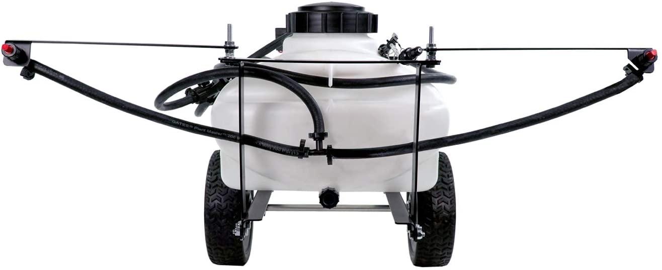 brinly st-152bh-a self-storing tow behind lawn and garden sprayer with collapsible boom, 15-gallon