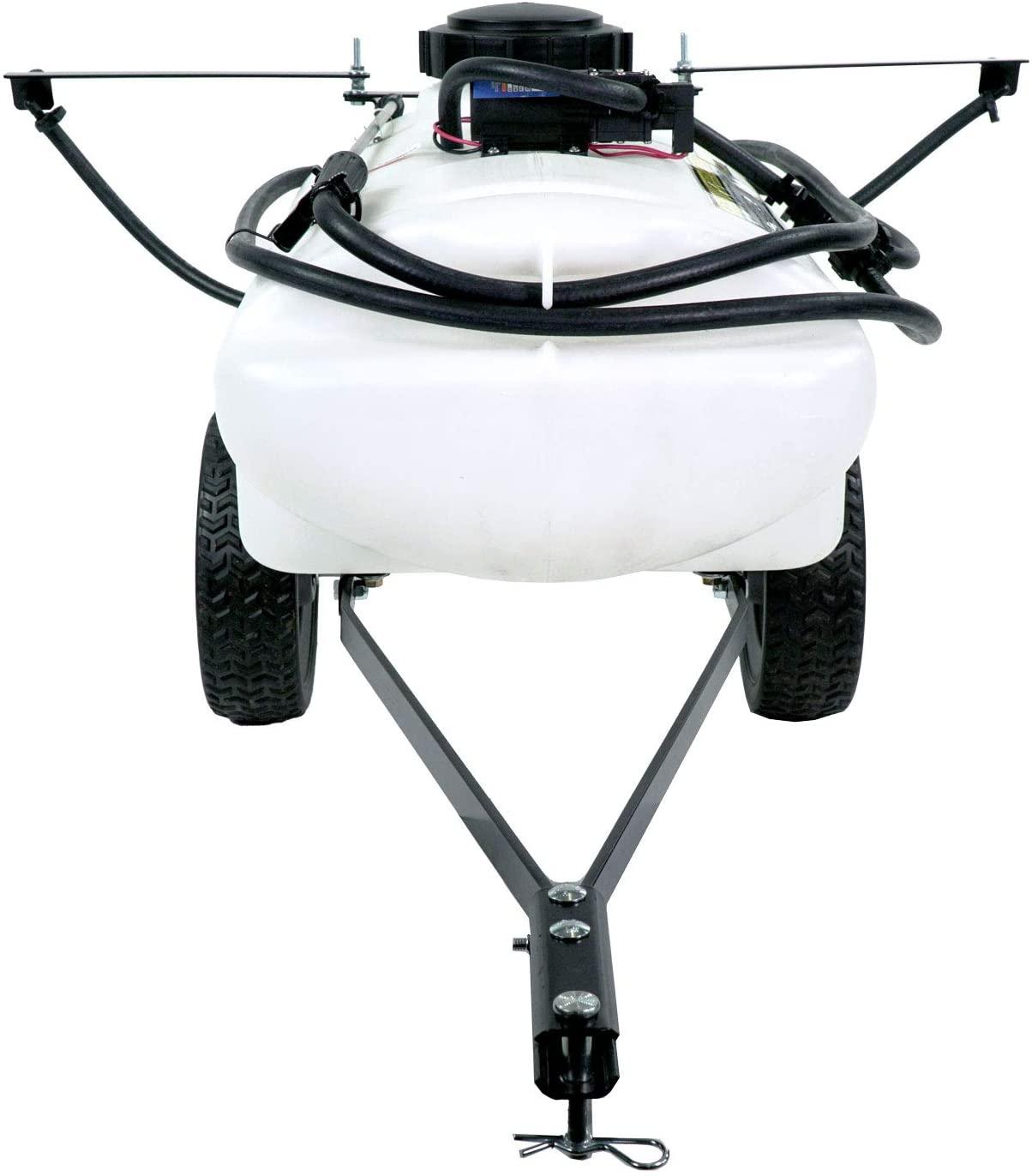 brinly st-152bh-a self-storing tow behind lawn and garden sprayer with collapsible boom, 15-gallon