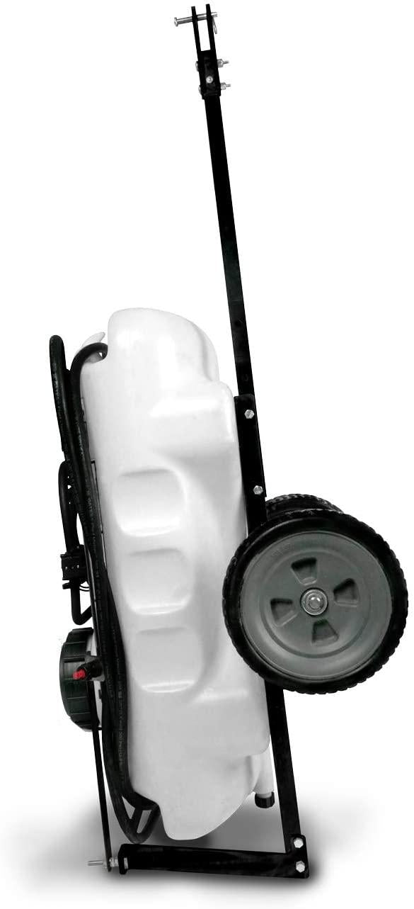 brinly st-152bh-a self-storing tow behind lawn and garden sprayer with collapsible boom, 15-gallon