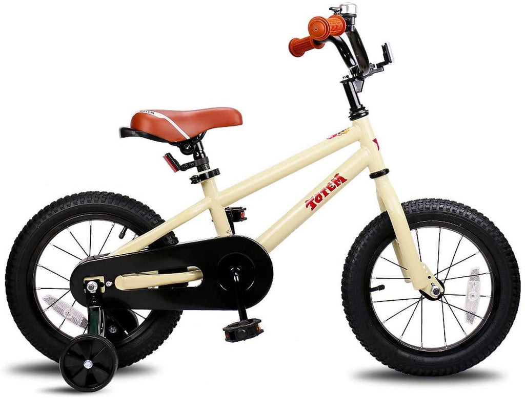 JOYSTAR Totem Kids Bike for 2-9 Years Old Boys Girls BMX Style Bicycles 12 14 16 18 Inch with Training Wheels, 18 Inch with Kickstand and Handbrake Children Bikes, Blue Ivory Pink Green Silver