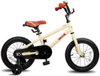 JOYSTAR Totem Kids Bike for 2-9 Years Old Boys Girls BMX Style Bicycles 12 14 16 18 Inch with Training Wheels, 18 Inch with Kickstand and Handbrake Children Bikes, Blue Ivory Pink Green Silver