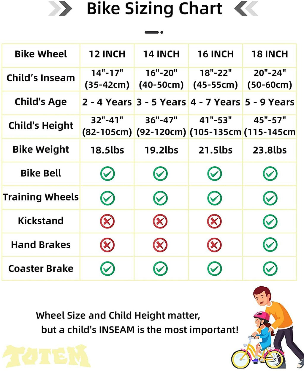 JOYSTAR Totem Kids Bike for 2-9 Years Old Boys Girls BMX Style Bicycles 12 14 16 18 Inch with Training Wheels, 18 Inch with Kickstand and Handbrake Children Bikes, Blue Ivory Pink Green Silver