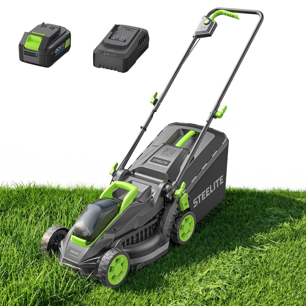 20V 13-Inch Brushless Cordless Lawn Mower, 4.0Ah Battery &amp; Charger Included, Ultra-Lightweight, 5-Position Height Adjustment, 2-in-1 Mulching &amp; 8-Gallon Bag, Ideal for Small Yards