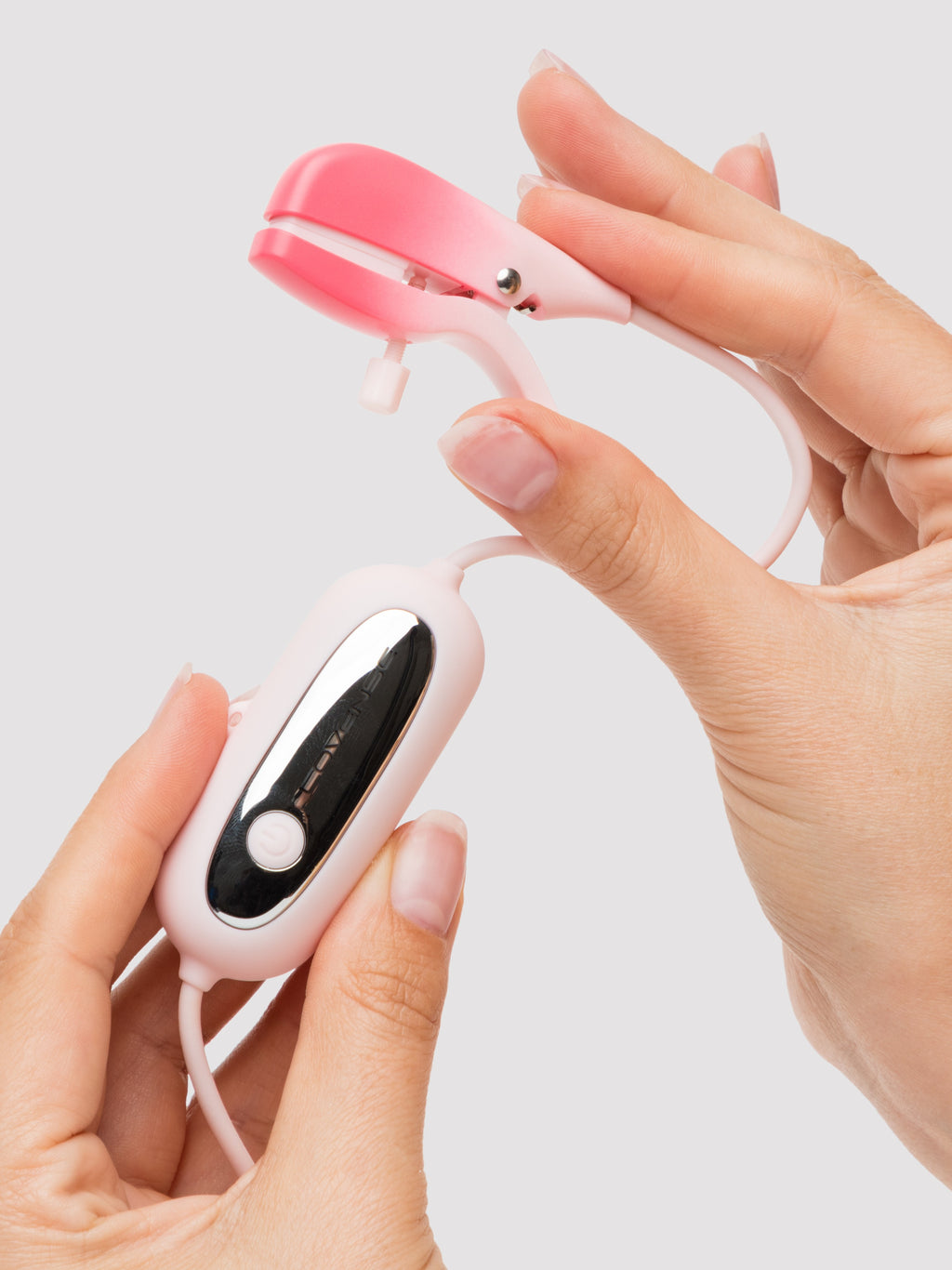 Lovense Gemini App Controlled Adjustable Vibrating Nipple Clamps, Pink