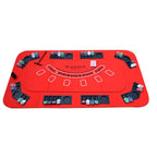 No Limit 3-in-1 Portable Casino Tabletop for Poker Blackjack and Craps-Casino-Grade Red Felt