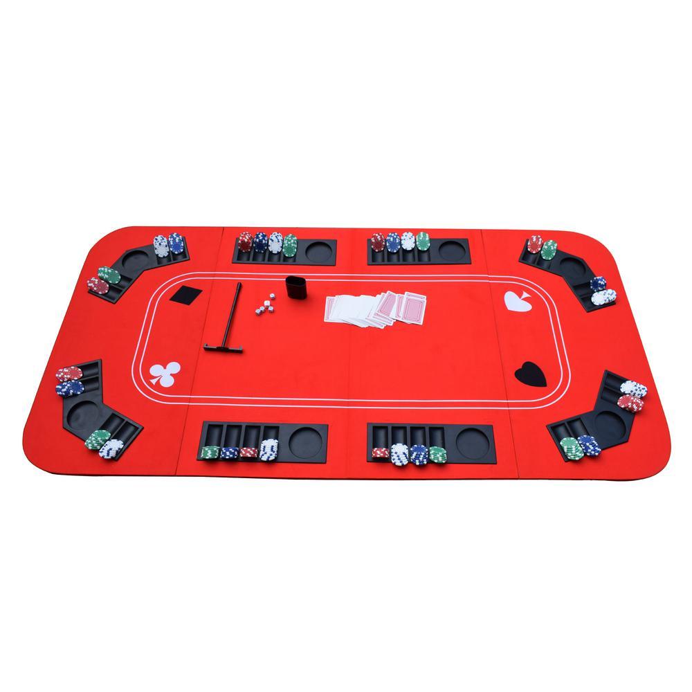 No Limit 3-in-1 Portable Casino Tabletop for Poker Blackjack and Craps-Casino-Grade Red Felt