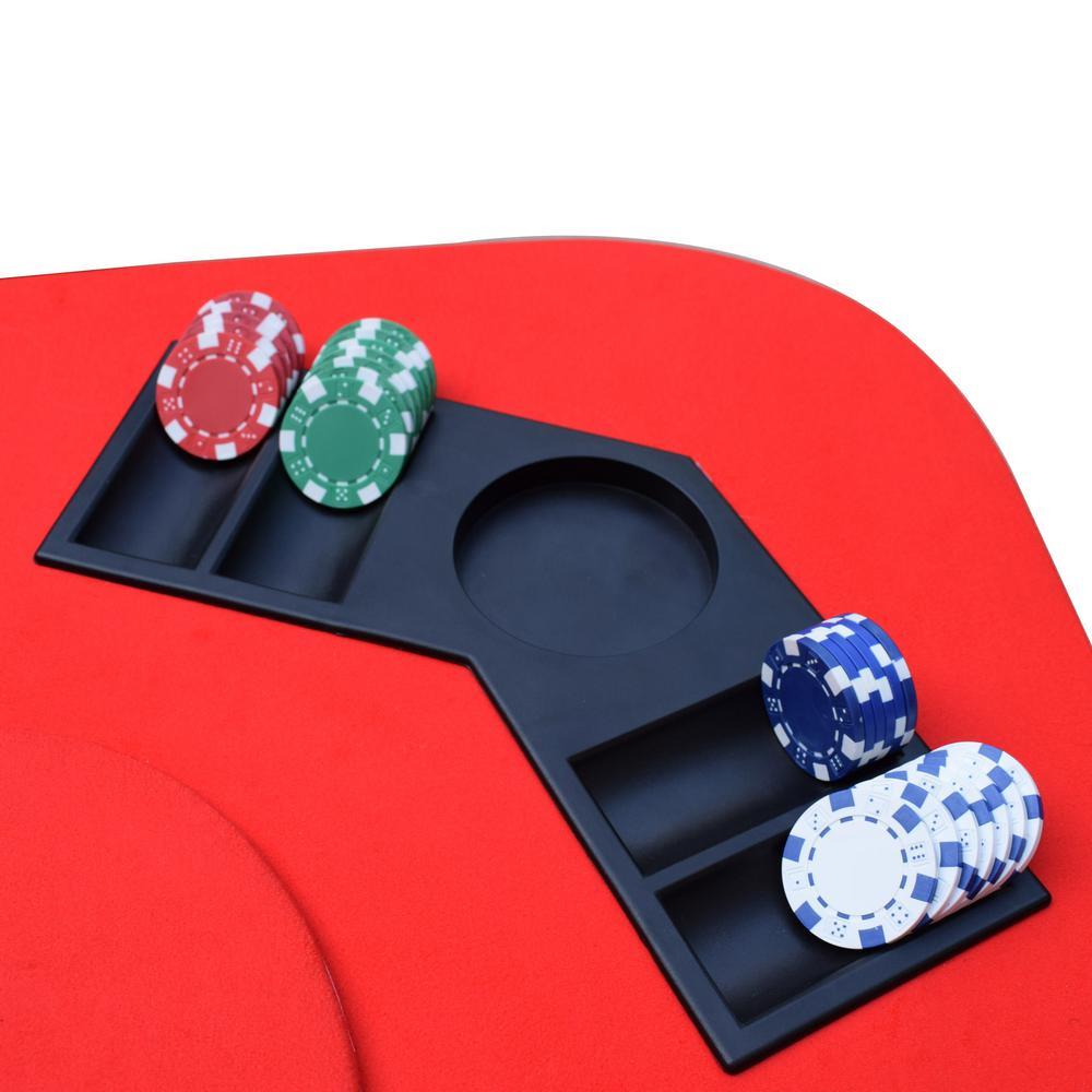No Limit 3-in-1 Portable Casino Tabletop for Poker Blackjack and Craps-Casino-Grade Red Felt