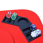 No Limit 3-in-1 Portable Casino Tabletop for Poker Blackjack and Craps-Casino-Grade Red Felt