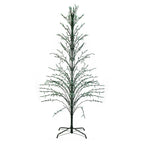 Northlight 6 ft. Green Lighted Christmas Cascade Twig Tree Outdoor Yard Art Decoration - Green Lights
