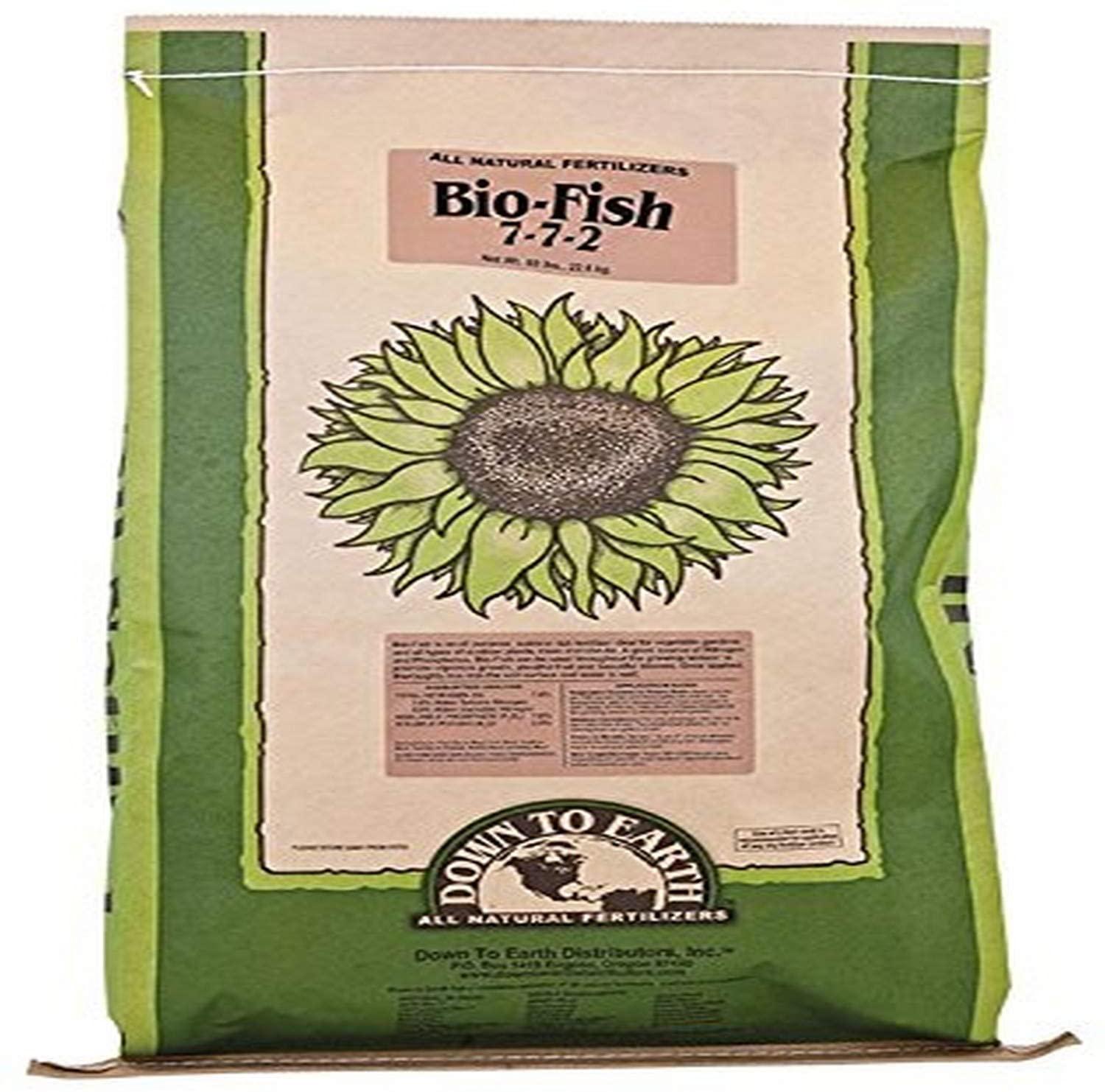 down to earth all natural fertilizers bio-fish 7-7-2 fertilizer, 50 lb.