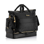 Itzy Ritzy Dream Weekender Bag; Lightweight Travel &amp; Hospital Bag Made of Puffer Style Material, Features Base Compartment, 12 Pockets, Shoulder Strap, Stroller Straps &amp; Luggage Attachment, Midnight