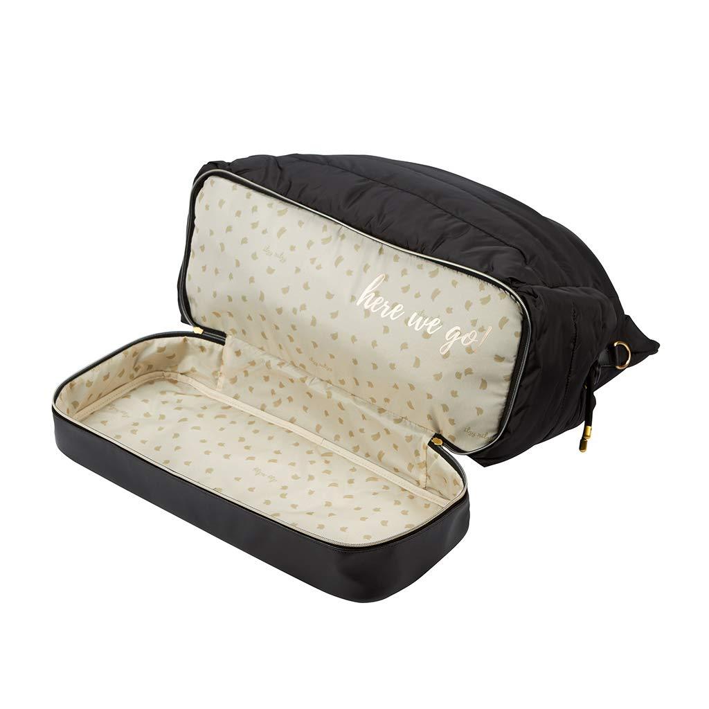 Itzy Ritzy Dream Weekender Bag; Lightweight Travel &amp; Hospital Bag Made of Puffer Style Material, Features Base Compartment, 12 Pockets, Shoulder Strap, Stroller Straps &amp; Luggage Attachment, Midnight
