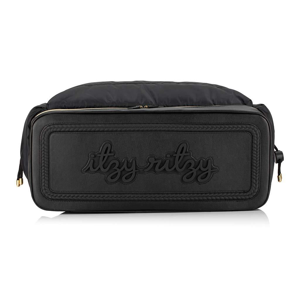 Itzy Ritzy Dream Weekender Bag; Lightweight Travel &amp; Hospital Bag Made of Puffer Style Material, Features Base Compartment, 12 Pockets, Shoulder Strap, Stroller Straps &amp; Luggage Attachment, Midnight