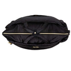 Itzy Ritzy Dream Weekender Bag; Lightweight Travel &amp; Hospital Bag Made of Puffer Style Material, Features Base Compartment, 12 Pockets, Shoulder Strap, Stroller Straps &amp; Luggage Attachment, Midnight