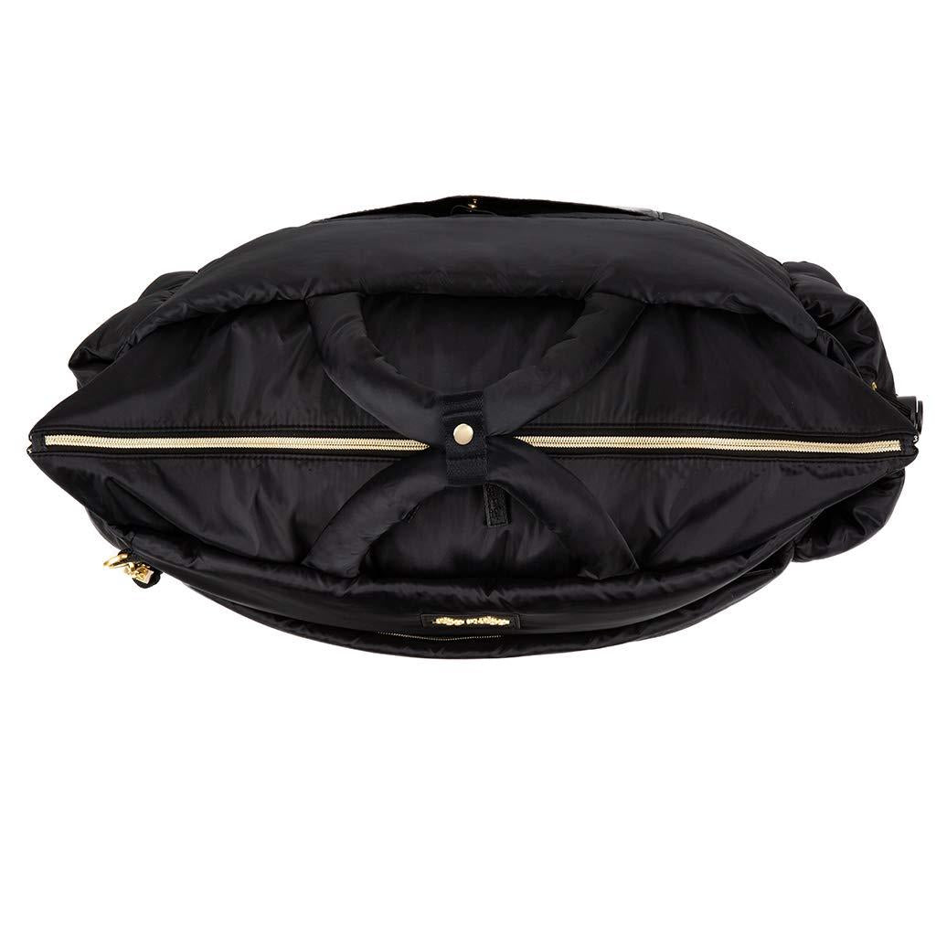 Itzy Ritzy Dream Weekender Bag; Lightweight Travel &amp; Hospital Bag Made of Puffer Style Material, Features Base Compartment, 12 Pockets, Shoulder Strap, Stroller Straps &amp; Luggage Attachment, Midnight