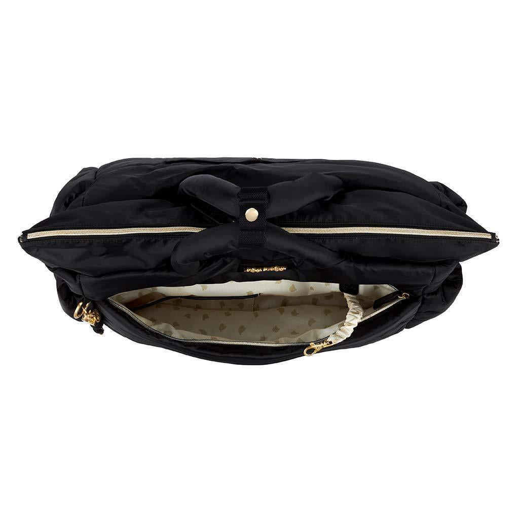 Itzy Ritzy Dream Weekender Bag; Lightweight Travel &amp; Hospital Bag Made of Puffer Style Material, Features Base Compartment, 12 Pockets, Shoulder Strap, Stroller Straps &amp; Luggage Attachment, Midnight