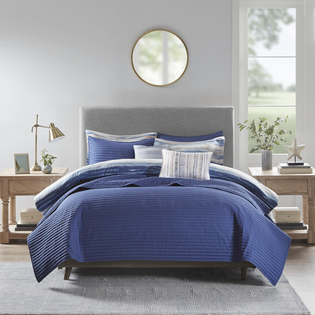 Home Essence Fairbanks 8 Piece Printed Seersucker Comforter and Coverlet Set Collection