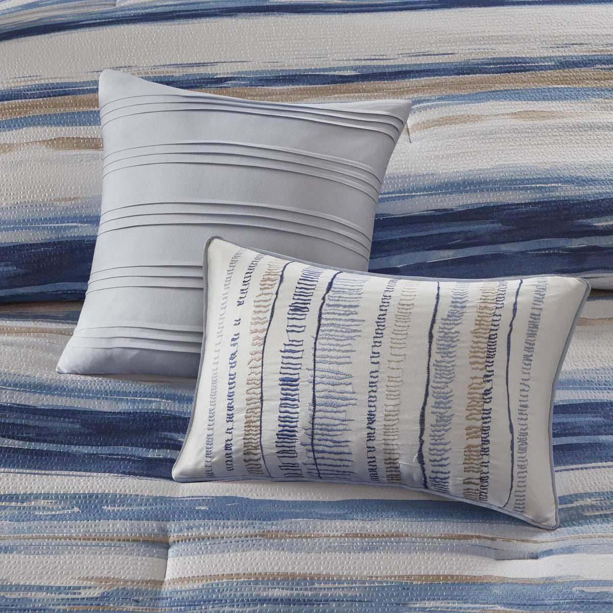 Home Essence Fairbanks 8 Piece Printed Seersucker Comforter and Coverlet Set Collection