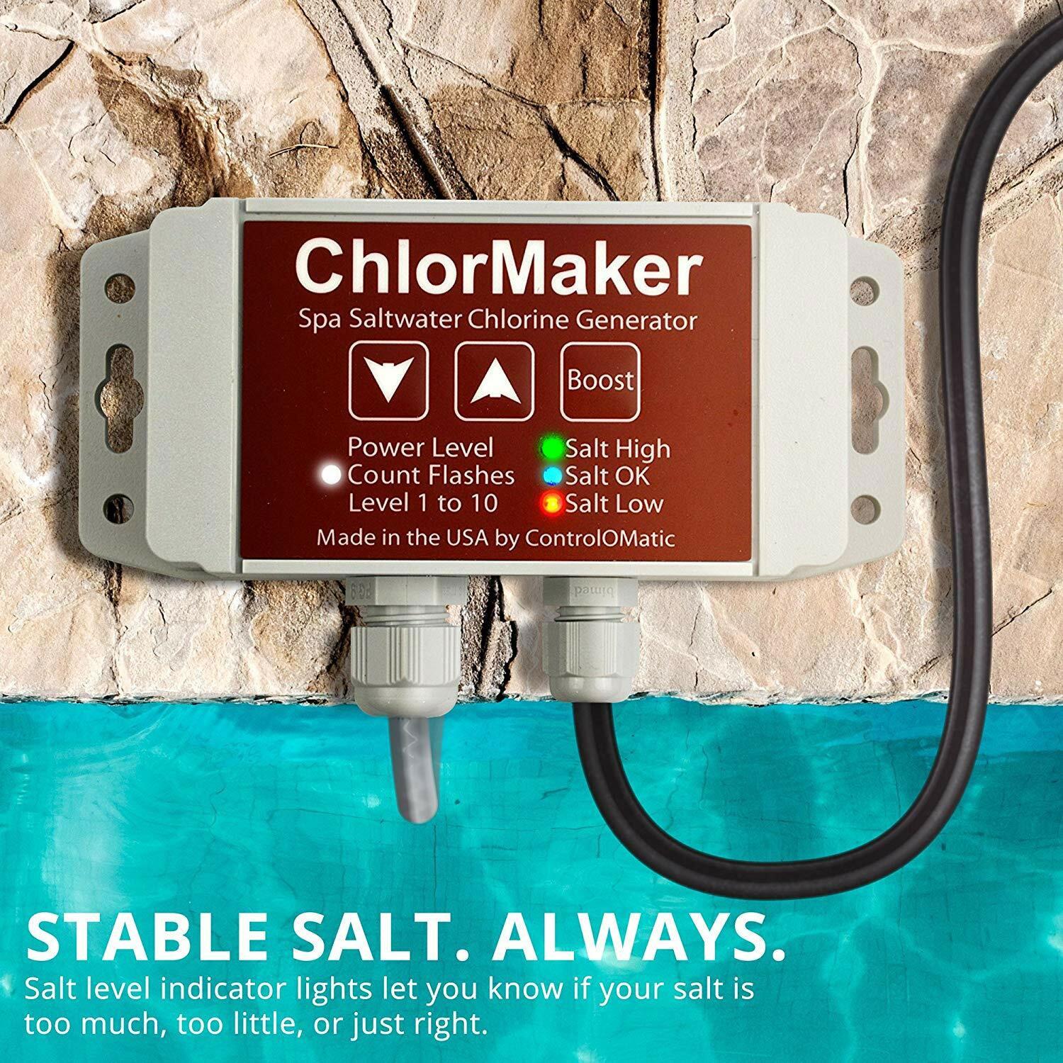 controlomatic chlormaker automatic saltwater chlorine generator for home spas