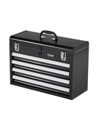 Metal Tool Box, 20.5-inch, Portable Metal Tool Box with 4 Drawers, Small Tool Chest with EVA Liners, Ball Bearing Slide Drawers Loc& Powder Coated Finish, Multi-Function Tool Organizer