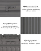 Hardside Lightweight Carry-on Luggage - Bread Travel Suitcase with Spinner Wheels,TSA Lock, Grey, 20-Inch, 47L