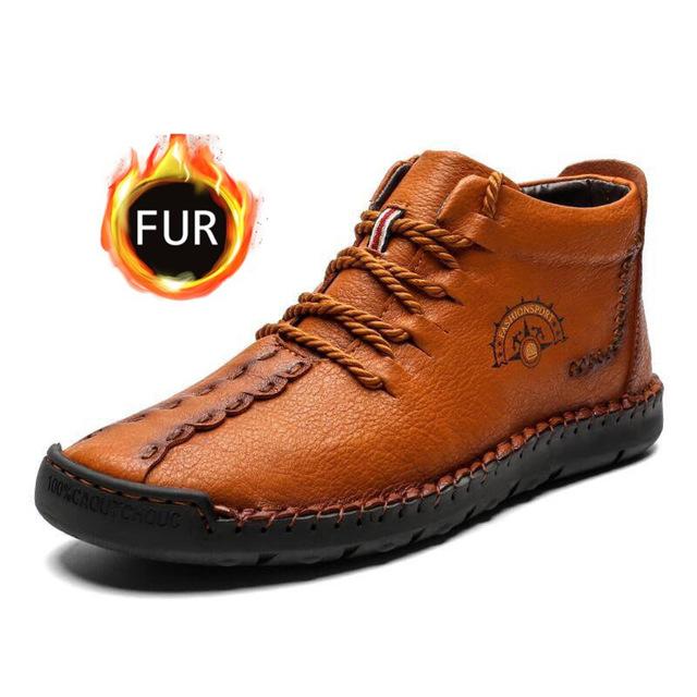 Autumn Winter Men's Big Size Leather Boots