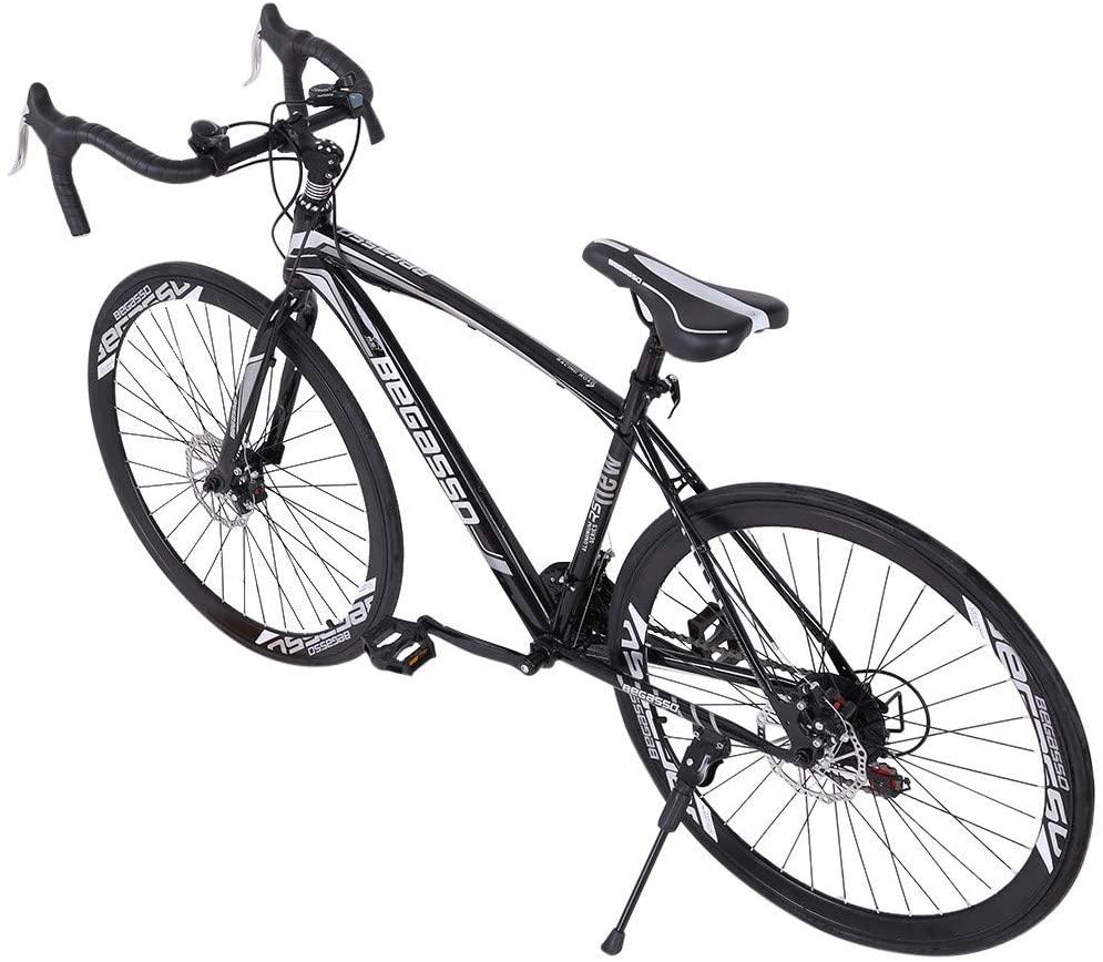 Road Bike for Men and Women, 21 Speed Road Bike 700C Wheels Road Bicycle,Dual Disc Brake &amp; High Carbon Steel,Begasso  Aluminum Frame Full Suspension,Shipping from USA
