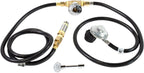 Celestial LP Burner Connection Kit w/ 150k BTU Air Mixer, Chrome Key Valve, Regulator, 1/2" NPT, fits Standard 20 lb Propane Tanks, for DIY Outdoor Gas Fire Pits