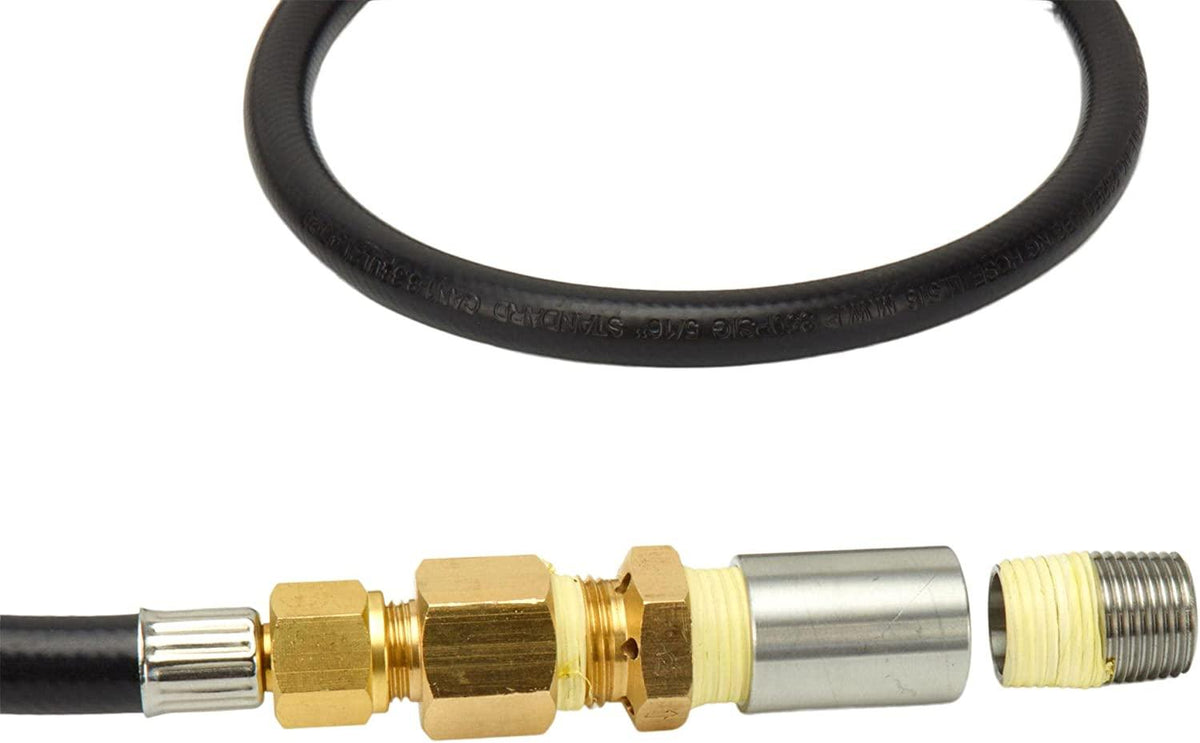 Celestial LP Burner Connection Kit w/ 150k BTU Air Mixer, Chrome Key Valve, Regulator, 1/2" NPT, fits Standard 20 lb Propane Tanks, for DIY Outdoor Gas Fire Pits