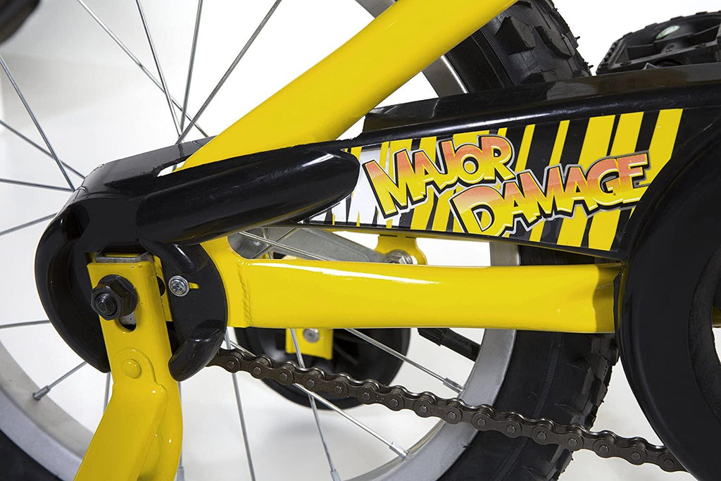 Magna Kids Bike Boys 16 Inch Wheels with Training Wheels in Yellow, Green and Red for Ages 4 Years and Up
