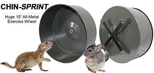 Exotic Nutrition 15" Chin-Sprint : All-Metal Durable, Silent, Fast Exercise Wheel - for Chinchillas, Prairie Dogs, Rats, Degus, Hedges, Opossums &amp; Other Small Pets