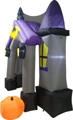 Joiedomi Halloween Inflatable 9 Feet Tall Haunted House Archway Inflatable Yard Decoration with Build-in LEDs Blow Up Inflatables for Halloween Party Indoor, Outdoor, Yard, Garden, Lawn Decorations