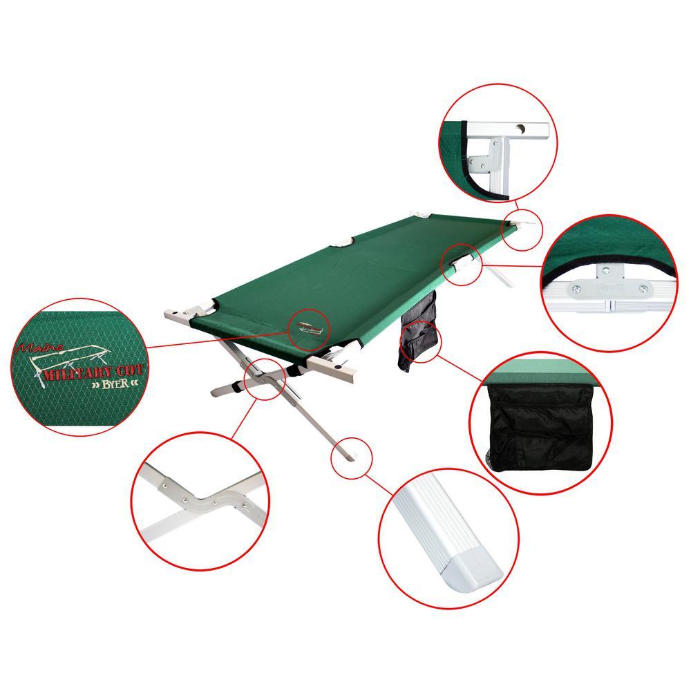 Maine Military 84 in. x 30 in. Aluminum Frame Polyester Cover Cot