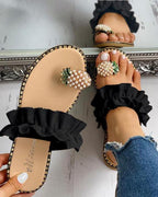 Women Casual Flat Bohemian Pineapple Style Lady Sandals