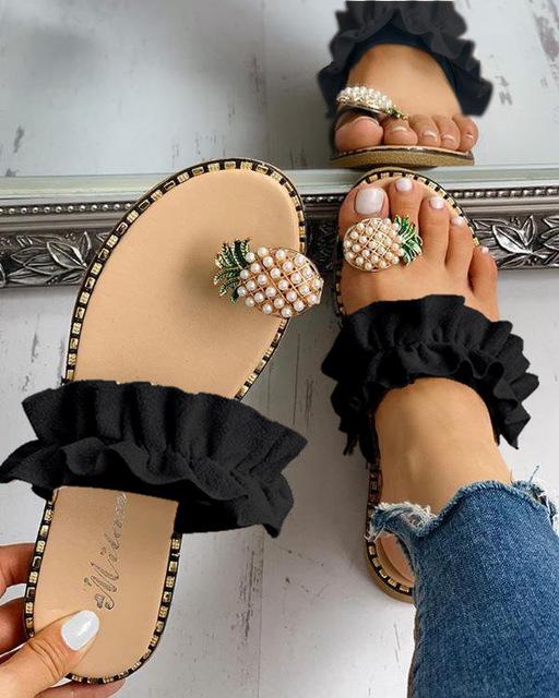 Women Casual Flat Bohemian Pineapple Style Lady Sandals