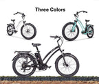 SOHOO 48V500W13Ah 26" Step-Thru Beach Cruiser Electric Bicycle City E-Bike Mountain Bike
