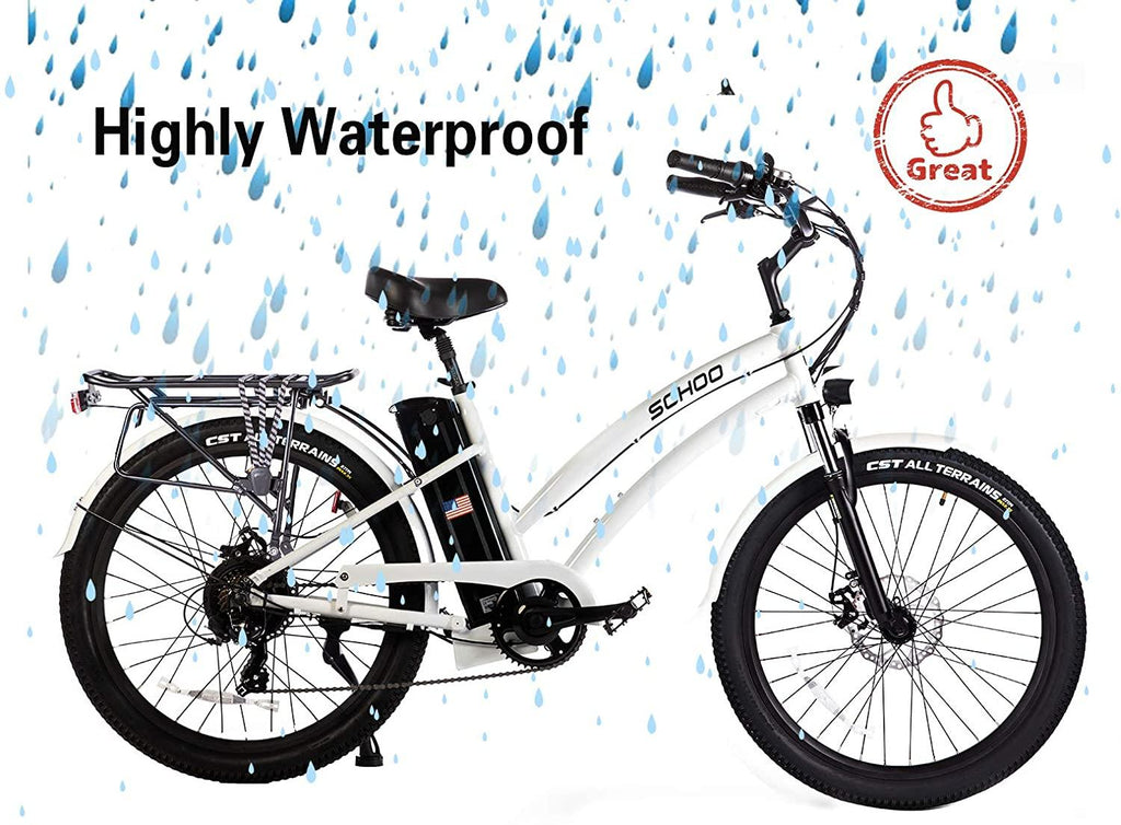 SOHOO 48V500W13Ah 26" Step-Thru Beach Cruiser Electric Bicycle City E-Bike Mountain Bike