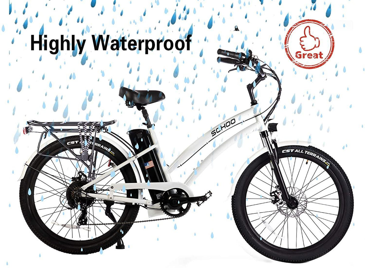 SOHOO 48V500W13Ah 26" Step-Thru Beach Cruiser Electric Bicycle City E-Bike Mountain Bike
