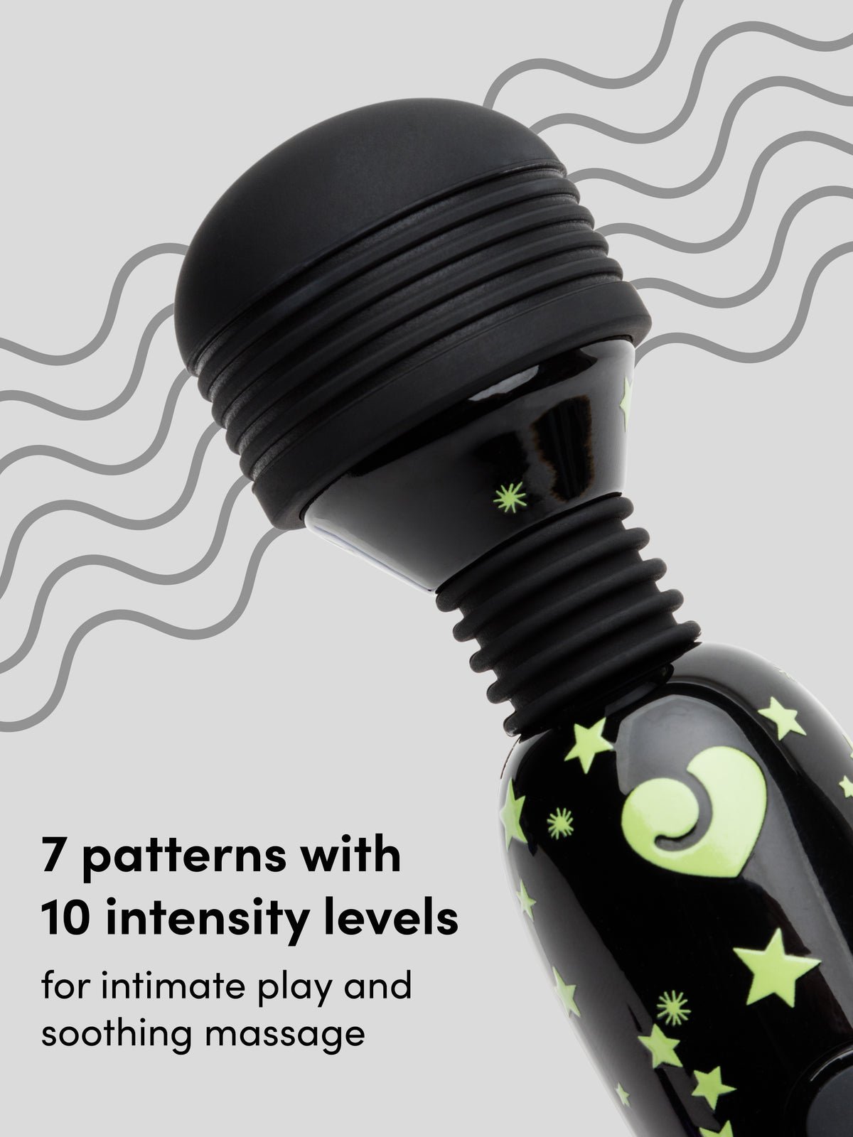 Lovehoney Glow-in-the-Dark Deluxe Mini Massage Wand Vibrator, Glow | Glow