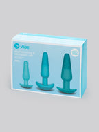 b-Vibe Rechargeable Anal Training and Education Butt Plug Set (5 Piece), Blue