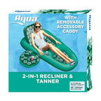 Aqua Leisure Campania 2 in 1 Convertible Lounger Recliner and Luxurious Inflatable Pool Float w/ Beverage Caddy in Multi Floral
