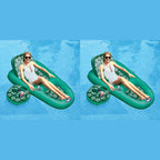 Aqua Leisure Campania 2 in 1 Convertible Lounger Recliner and Luxurious Inflatable Pool Float w/ Beverage Caddy in Multi Floral