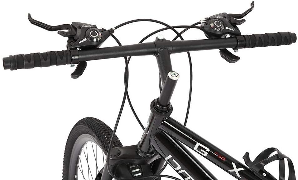 TOUNTLETS 26 inch Carbon Steel Mountain Bike,21-Speed Bicycle for Men,Full Suspension MTB Bicycle Adult Student Outdoors Unisex Portable Bike,Double Disc Brake Outroad Mountain Bicycles for Men,Black