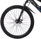 TOUNTLETS 26 inch Carbon Steel Mountain Bike,21-Speed Bicycle for Men,Full Suspension MTB Bicycle Adult Student Outdoors Unisex Portable Bike,Double Disc Brake Outroad Mountain Bicycles for Men,Black