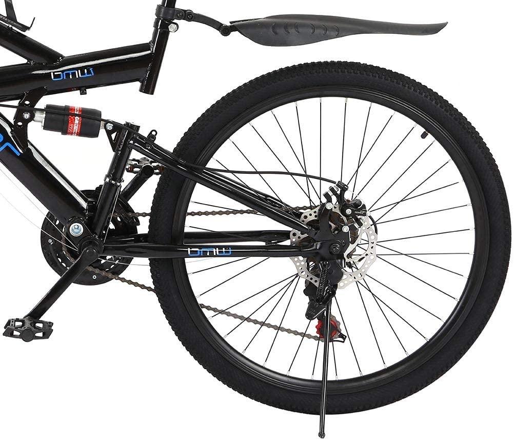 TOUNTLETS 26 inch Carbon Steel Mountain Bike,21-Speed Bicycle for Men,Full Suspension MTB Bicycle Adult Student Outdoors Unisex Portable Bike,Double Disc Brake Outroad Mountain Bicycles for Men,Black