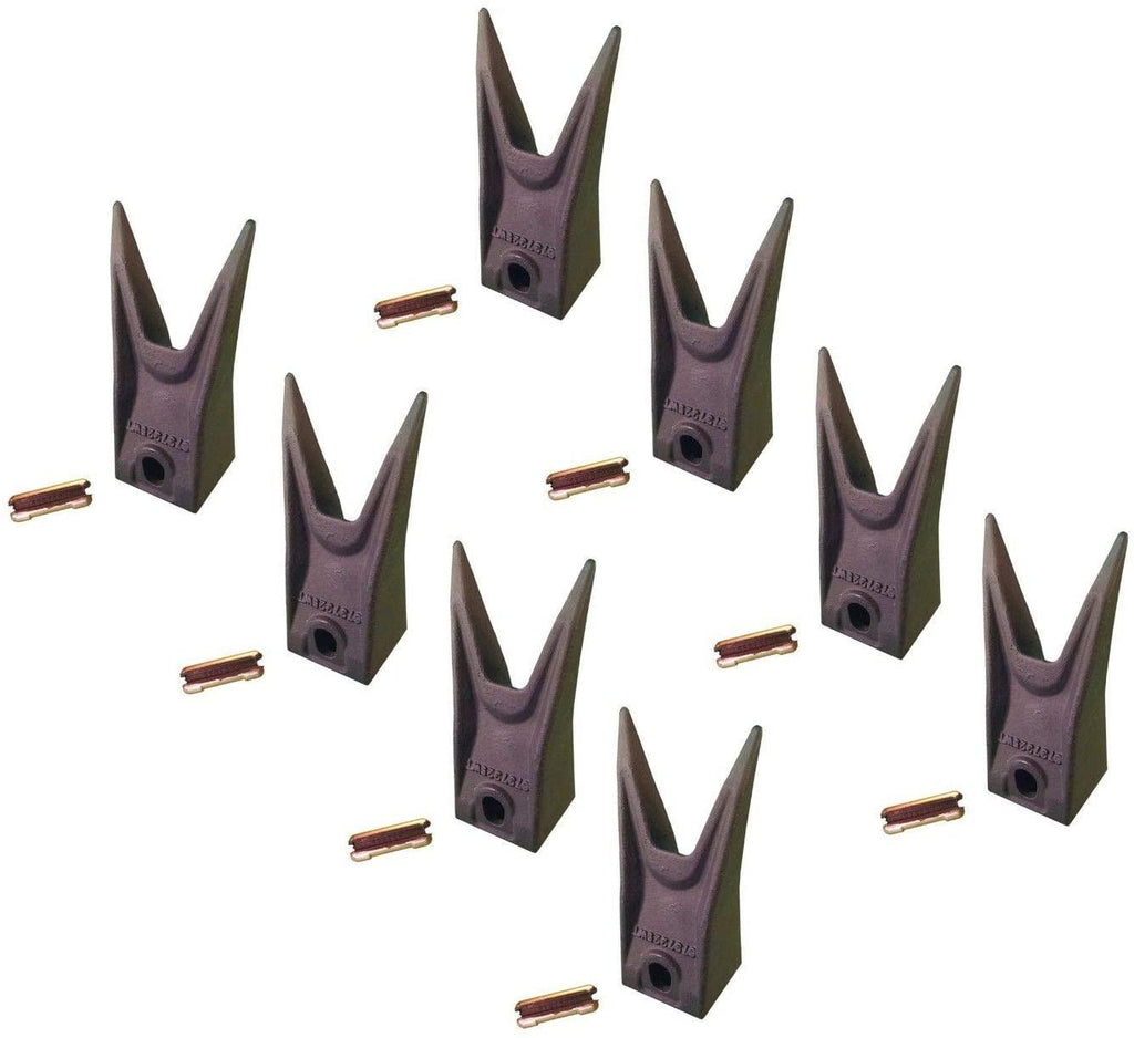 8- bobcat stye mini excavator/skid bucket teeth w/pins - 7107321, 6737325wt